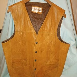 Vince Men's Brown Leather Vest